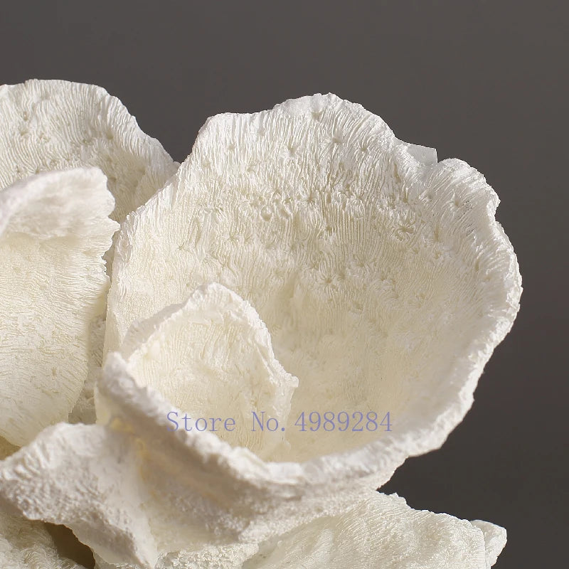 Artificial Coral White Marble Base Home Decoration