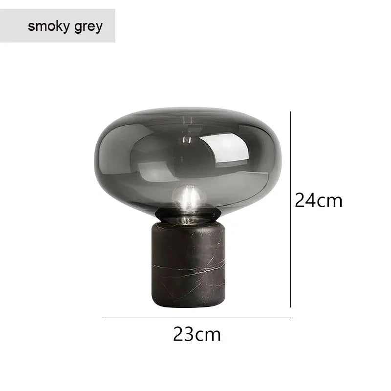 Premium Marble Base Glass Orb Lamp