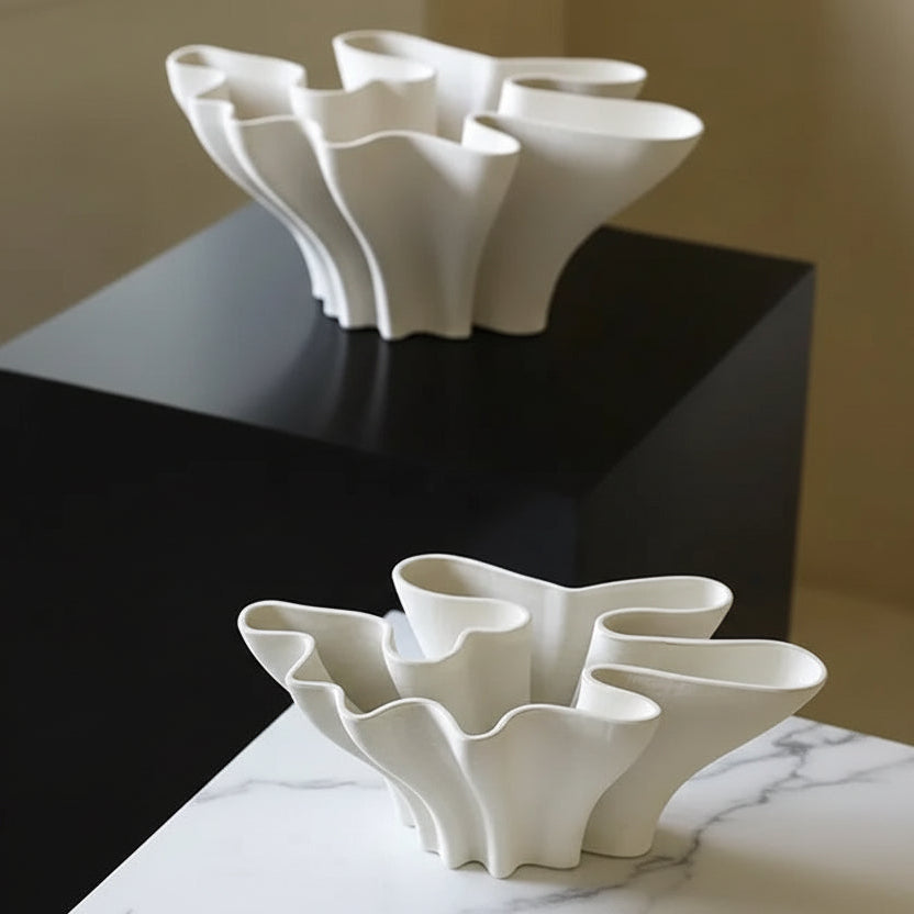 Floral Shaped Ceramic Pots Desk Decoration