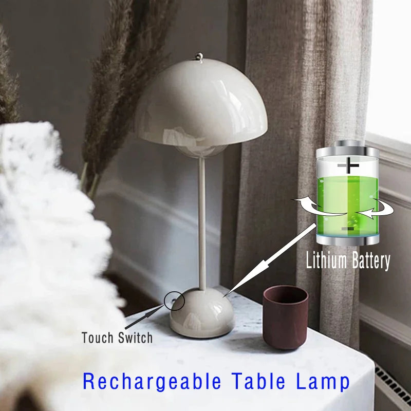 Nordic Bloom Mushroom Touch Lamp - Minimalist Decor