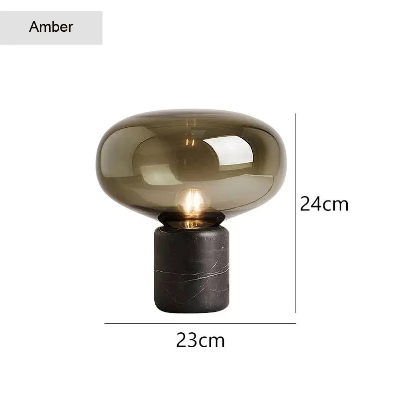 Premium Marble Base Glass Orb Lamp
