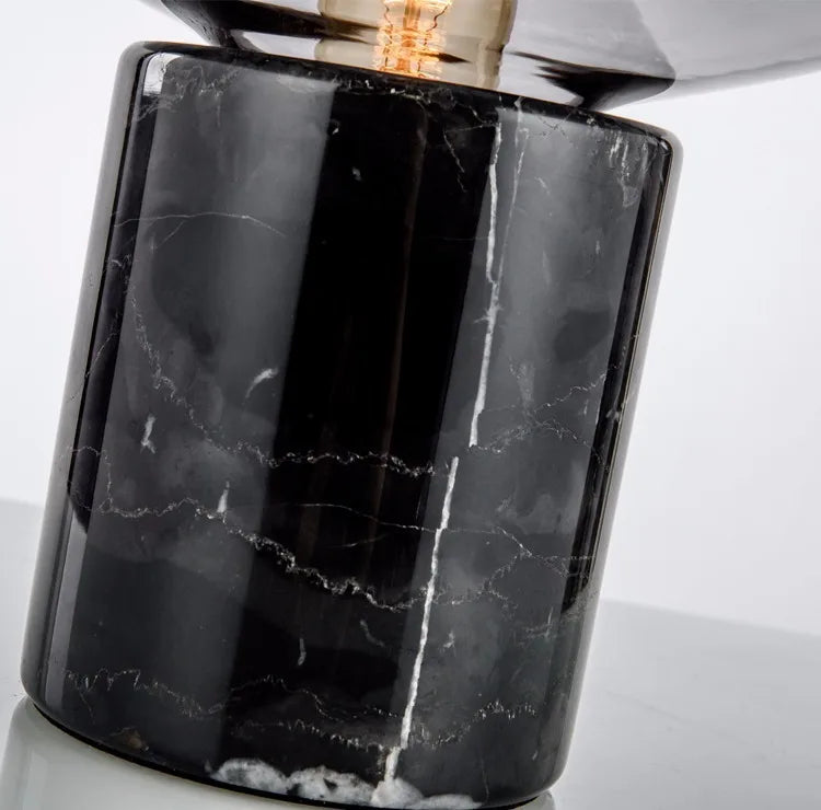 Premium Marble Base Glass Orb Lamp