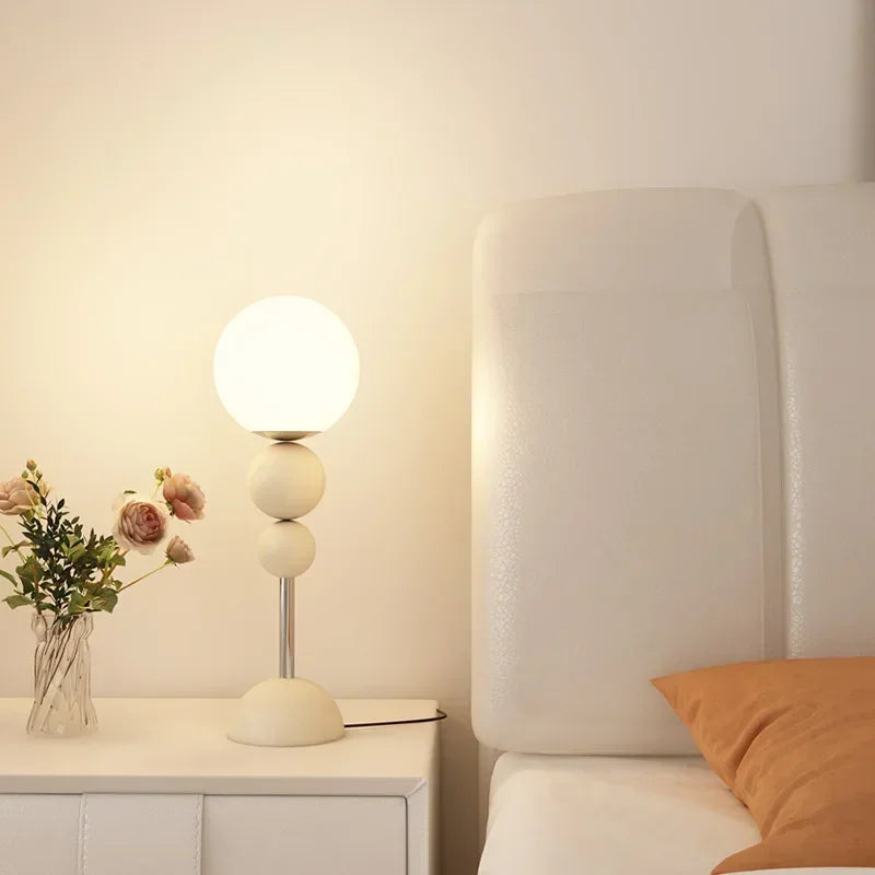 Retro Pop Red Bubble Sphere Table Lamp - Nordic Modern Bedside Orb Night Light