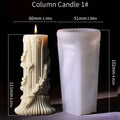 Roman Pillar Ribbed Silicone Candle Mold - DIY 3D Abstract Geometric Column Mould