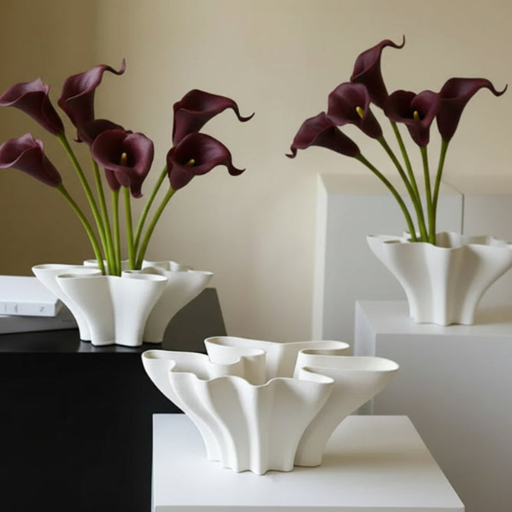 Floral Shaped Ceramic Pots Desk Decoration