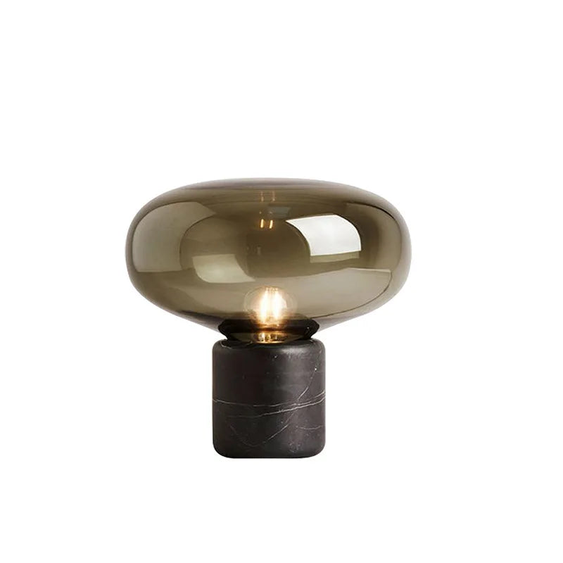Premium Marble Base Glass Orb Lamp