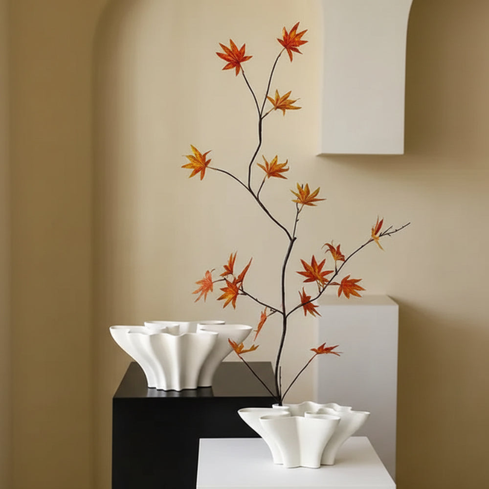 Floral Shaped Ceramic Pots Desk Decoration
