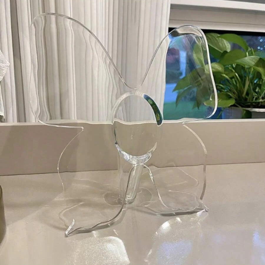 Modern Floating Acrylic Flower Frame - Minimalist Clear Vase for Home Decor