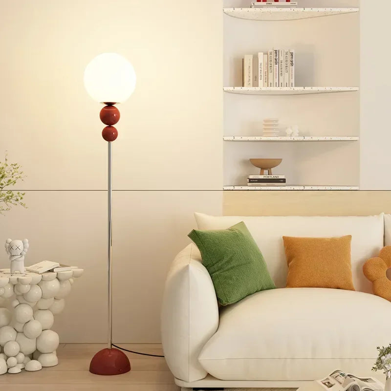Retro Pop Red Bubble Sphere Table Lamp - Nordic Modern Bedside Orb Night Light