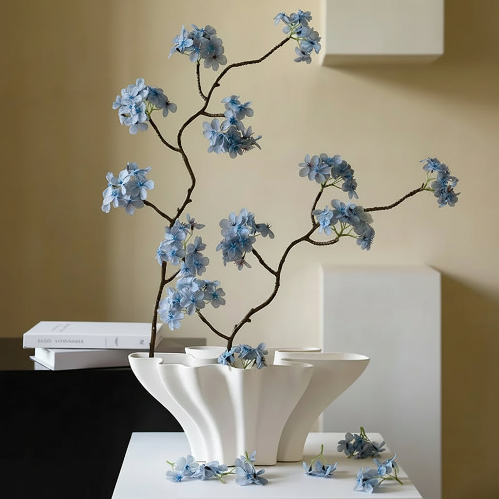 Floral Shaped Ceramic Pots Desk Decoration