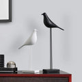 Minimalist Zen Bird Figurine - Nordic Style Monochrome Tabletop Art Sculpture